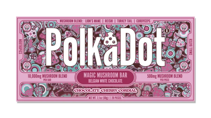 Polkadot Mushroom Chocolate Bar, Polkadot Mushroom Chocolate, polkadot mushroom bars, polkadot bar, polka dots mushroom bar, buy polkadot chocolate